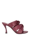 Valentino Garavani Woman Sandals Deep Purple Size 7.5 Soft Leather