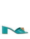 Valentino Garavani Woman Sandals Emerald Green Size 8 Leather In Green