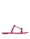 Valentino Garavani Woman Sandals Fuchsia Size 7 Textile Fibers