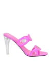 Valentino Garavani Woman Sandals Fuchsia Size 8 Leather, Plastic In Pink