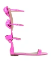 Valentino Garavani Woman Sandals Fuchsia Size 9 Leather In Pink