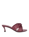 Valentino Garavani Woman Sandals Garnet Size 8 Soft Leather In Red