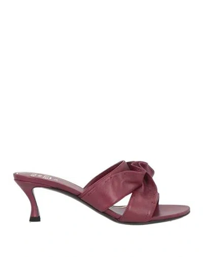 Valentino Garavani Woman Sandals Garnet Size 8 Soft Leather In Red