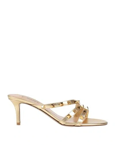 Valentino Garavani Woman Sandals Gold Size 5 Leather