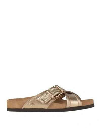 VALENTINO GARAVANI VALENTINO GARAVANI WOMAN SANDALS GOLD SIZE 7 LEATHER