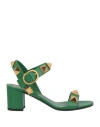 Valentino Garavani Woman Sandals Green Size 6 Soft Leather