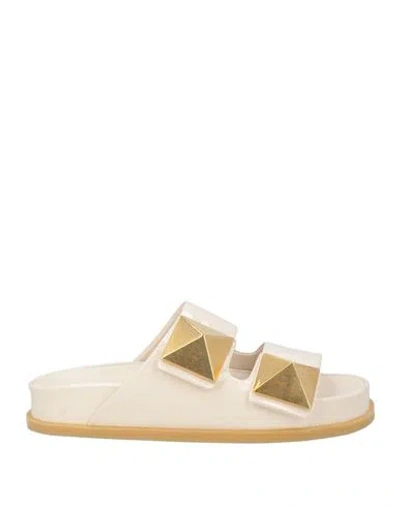 Valentino Garavani Woman Sandals Ivory Size 5 Leather In White