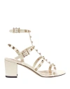 Valentino Garavani Rockstud Leather Sandals In Black