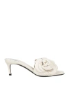 Valentino Garavani Woman Sandals Ivory Size 6 Leather