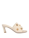 Valentino Garavani Woman Sandals Ivory Size 6 Soft Leather In White