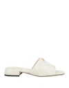 Valentino Garavani Woman Sandals Ivory Size 7 Leather In White