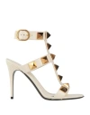 Valentino Garavani Woman Sandals Ivory Size 7 Leather In White