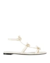 Valentino Garavani Woman Sandals Ivory Size 7 Soft Leather In White