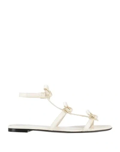 Valentino Garavani Woman Sandals Ivory Size 7 Soft Leather In White