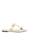 Valentino Garavani Roman Stud Flat Sandals With Signature Pyramid Studs In White