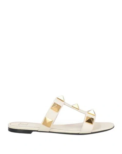 VALENTINO GARAVANI VALENTINO GARAVANI WOMAN SANDALS IVORY SIZE 8 LEATHER