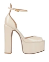 Valentino Garavani Woman Sandals Ivory Size 5 Soft Leather In White
