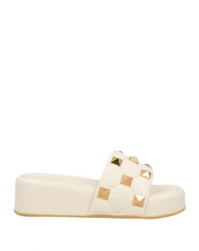 Valentino Garavani Woman Sandals Ivory Size 9.5 Leather In White