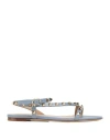 Valentino Garavani Woman Sandals Light Blue Size 6 Leather