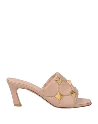 Valentino Garavani Woman Sandals Light Brown Size 10.5 Leather In Pink