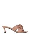 Valentino Garavani Woman Sandals Light Brown Size 6 Soft Leather In Beige
