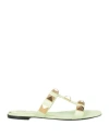 Valentino Garavani Woman Sandals Light Green Size 7 Textile Fibers