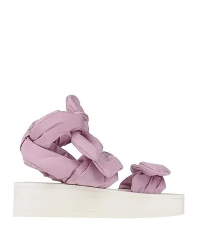 Valentino Garavani Woman Sandals Lilac Size 8 Textile Fibers In Purple