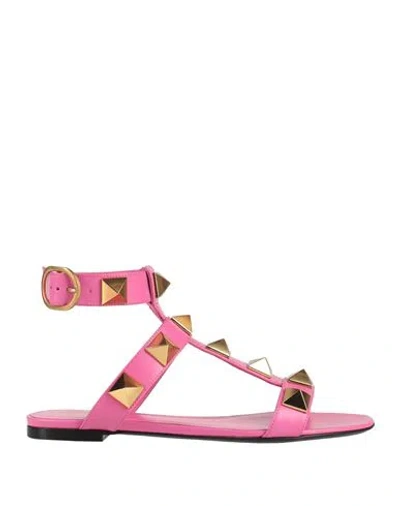 Valentino Garavani Woman Sandals Magenta Size 5 Leather In Magenta