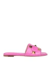 Valentino Garavani Woman Sandals Magenta Size 5.5 Leather In Pink