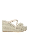 Valentino Garavani Woman Espadrilles Off White Size 5 Leather, Textile Fibers In Off White