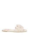 VALENTINO GARAVANI VALENTINO GARAVANI WOMAN SANDALS OFF WHITE SIZE 7 TEXTILE FIBERS