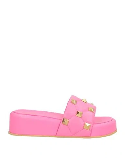 Valentino Garavani Woman Sandals Pink Size 10 Leather