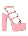 Valentino Garavani Woman Sandals Pink Size 10 Soft Leather