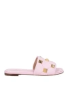 Valentino Garavani Woman Sandals Pink Size 5.5 Leather
