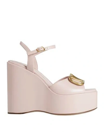 Valentino Garavani Woman Sandals Pink Size 7 Soft Leather In Pink