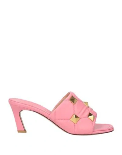 Valentino Garavani Woman Sandals Pink Size 8 Leather