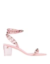 Valentino Garavani Woman Sandals Pink Size 8 Leather In Pink