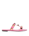 Valentino Garavani Woman Sandals Pink Size 8 Textile Fibers In Pink
