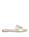 Valentino Garavani Woman Sandals Platinum Size 10 Leather In Gray