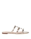 Valentino Garavani Woman Sandals Platinum Size 8 Leather In Grey