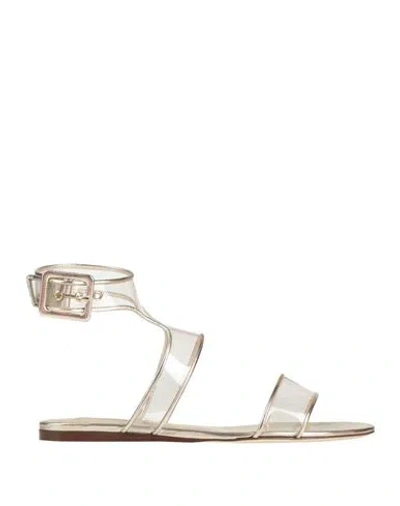Valentino Garavani Woman Sandals Platinum Size 8 Plastic, Soft Leather In Grey