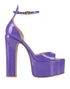 Valentino Garavani Woman Sandals Purple Size 7.5 Leather