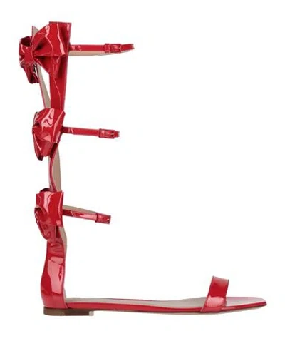 Valentino Garavani Woman Sandals Red Size 9 Leather