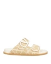 Valentino Vlogo Toile Iconographe Flat Sandals In Neutral