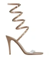 Valentino Garavani Woman Sandals Sand Size 11.5 Leather, Textile Fibers In Beige