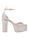 Valentino Garavani Woman Sandals Silver Size 8 Leather In Silver