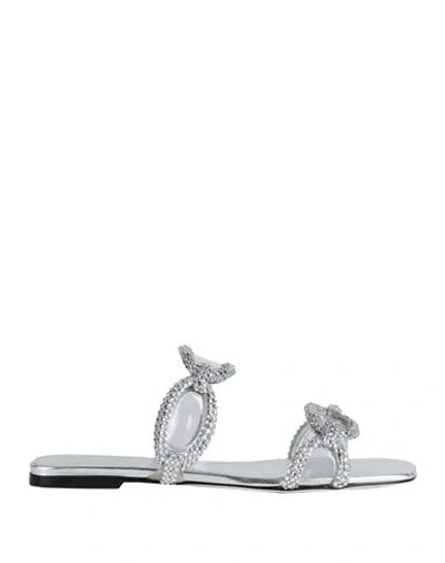 Valentino Garavani Chain 1967 Crystal-embellished Sandals In Silver