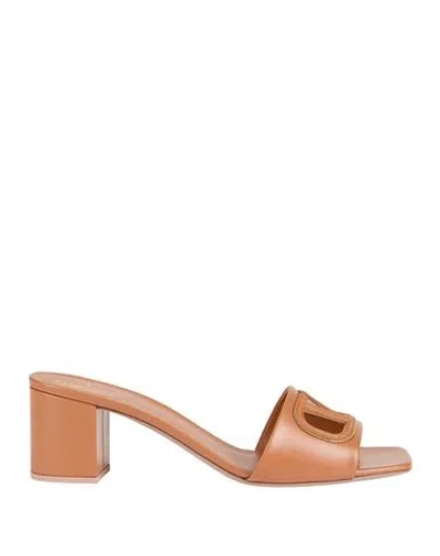 Valentino Garavani Woman Sandals Tan Size 8.5 Leather In Brown