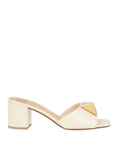 Valentino Garavani Woman Sandals White Size 6 Leather In Neutral
