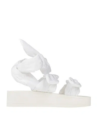 Valentino Garavani Woman Sandals White Size 8 Textile Fibers In White